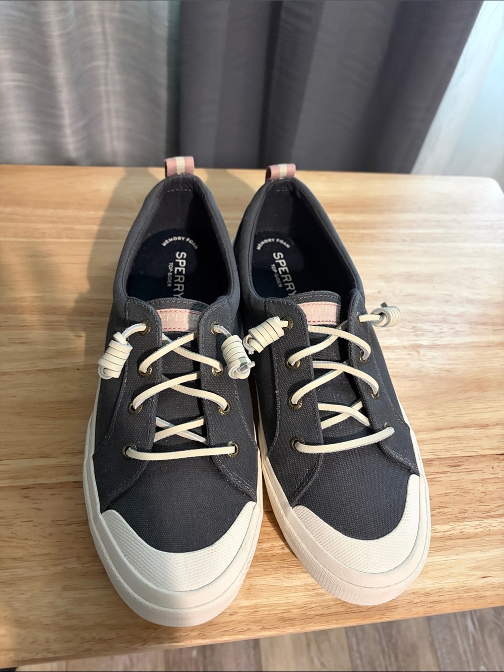 Sperry Women’s Navy Canvas Slip-On Sneaker with Cream Accents